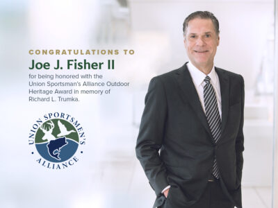 Joe Fisher II Receives Union Sportsmen’s Alliance Outdoor Heritage Award